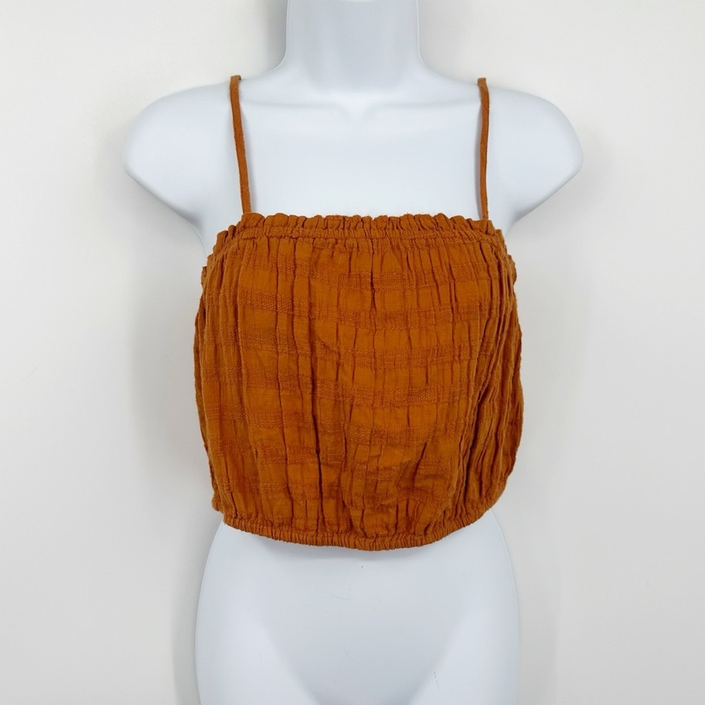 Aerie Orange Cinched Crop Top Size Small Boho Festival